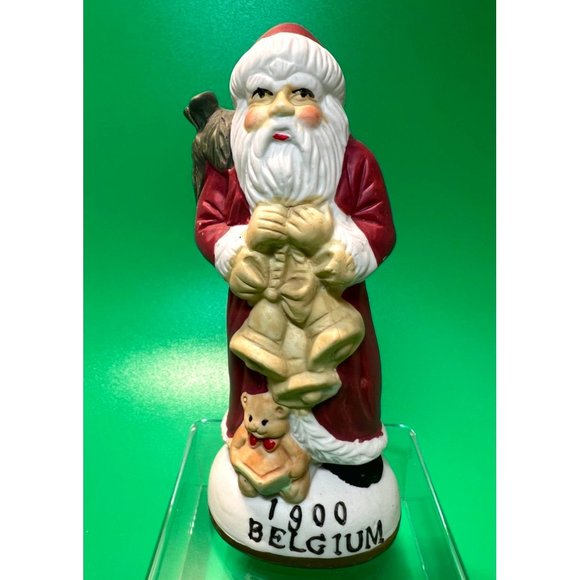 Around the World Porcelain Belgium Santa 1900 Heilig Meyers 5" Hand Painted - Picture 1 of 6